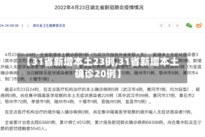 【31省新增本土23例,31省新增本土确诊20例】