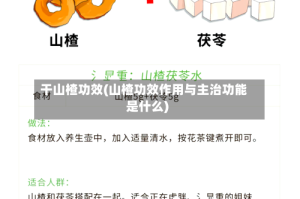 干山楂功效(山楂功效作用与主治功能是什么)